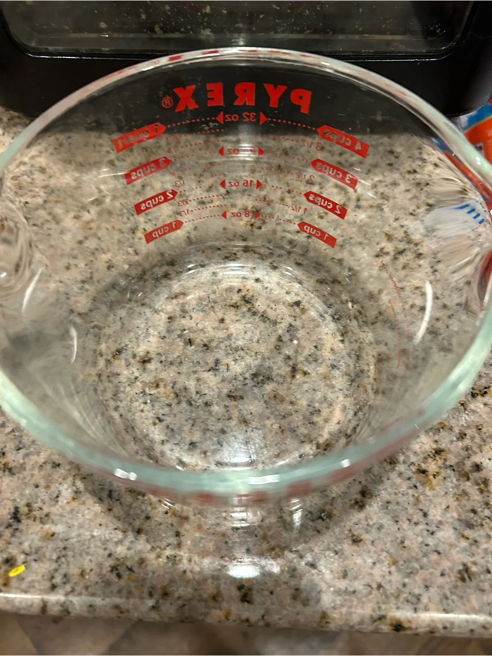 Vintage PYREX 4-Cup 1-Quart 1 Liter Red Lettering Glass Measuring Cup USA 532